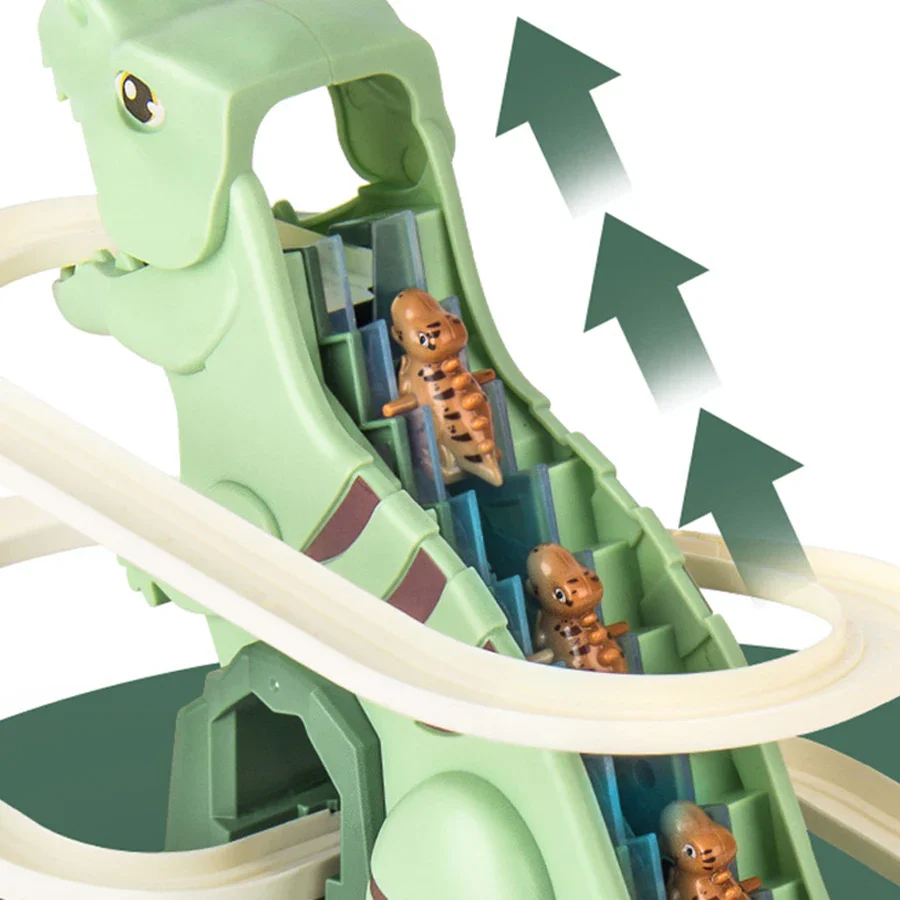 Dinosaur Climbing Slide Music Toy with 3 Dinosaurs for Kids, Fun Electric Slide Car, Halloween and Christmas Gift - Image 3