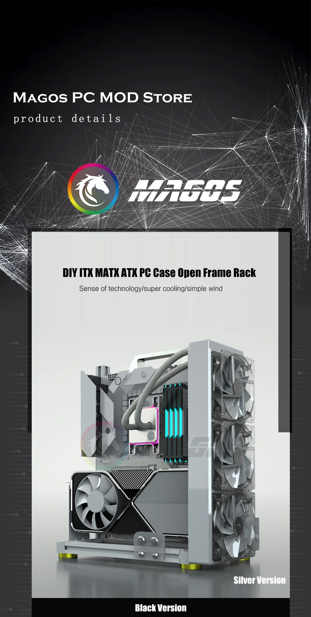 Open Frame PC Case Modular ATX MATX ITX Aluminum Rack - Image 11