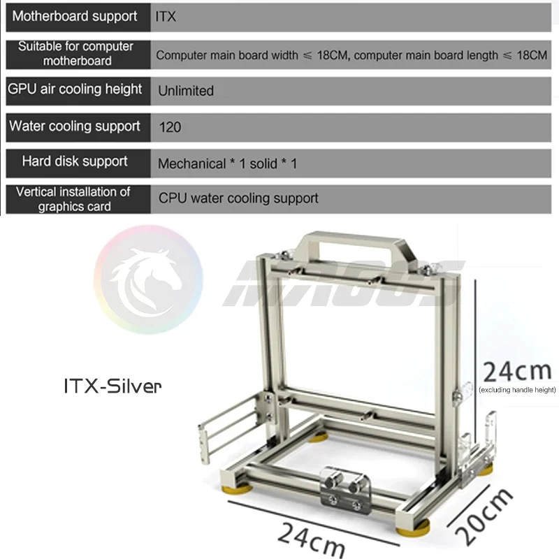 Open Frame PC Case Modular ATX MATX ITX Aluminum Rack - Image 22