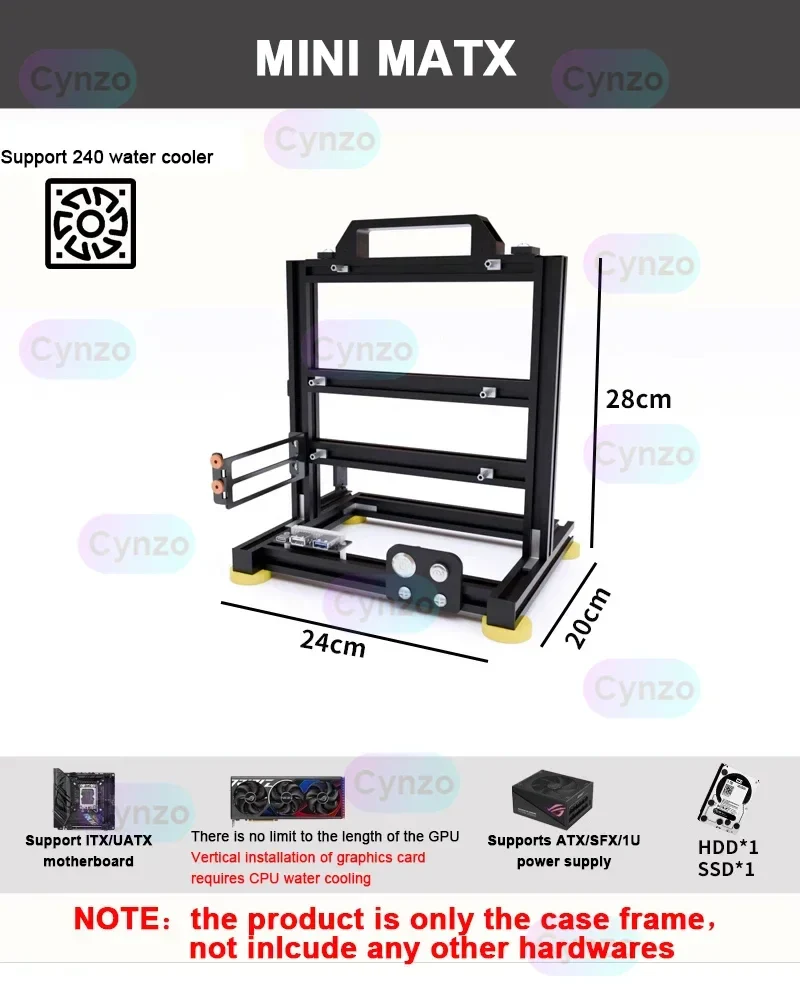 Open Frame ATX PC Case Rack Modular Water Air Cooling - Image 16