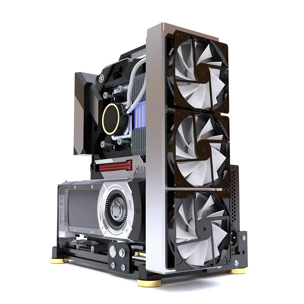 Open Frame ATX PC Case Rack Modular Water Air Cooling - Image 2