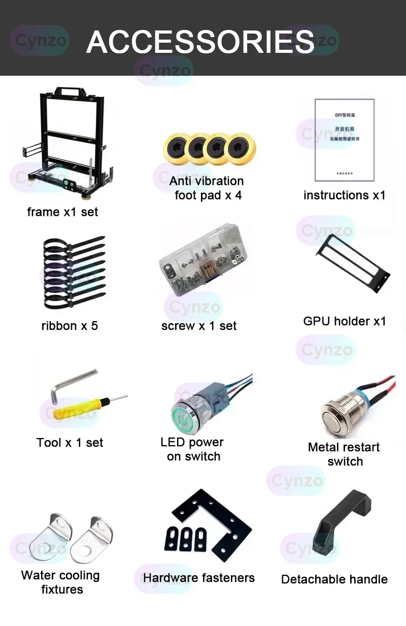 Open Frame ATX PC Case Rack Modular Water Air Cooling - Image 6