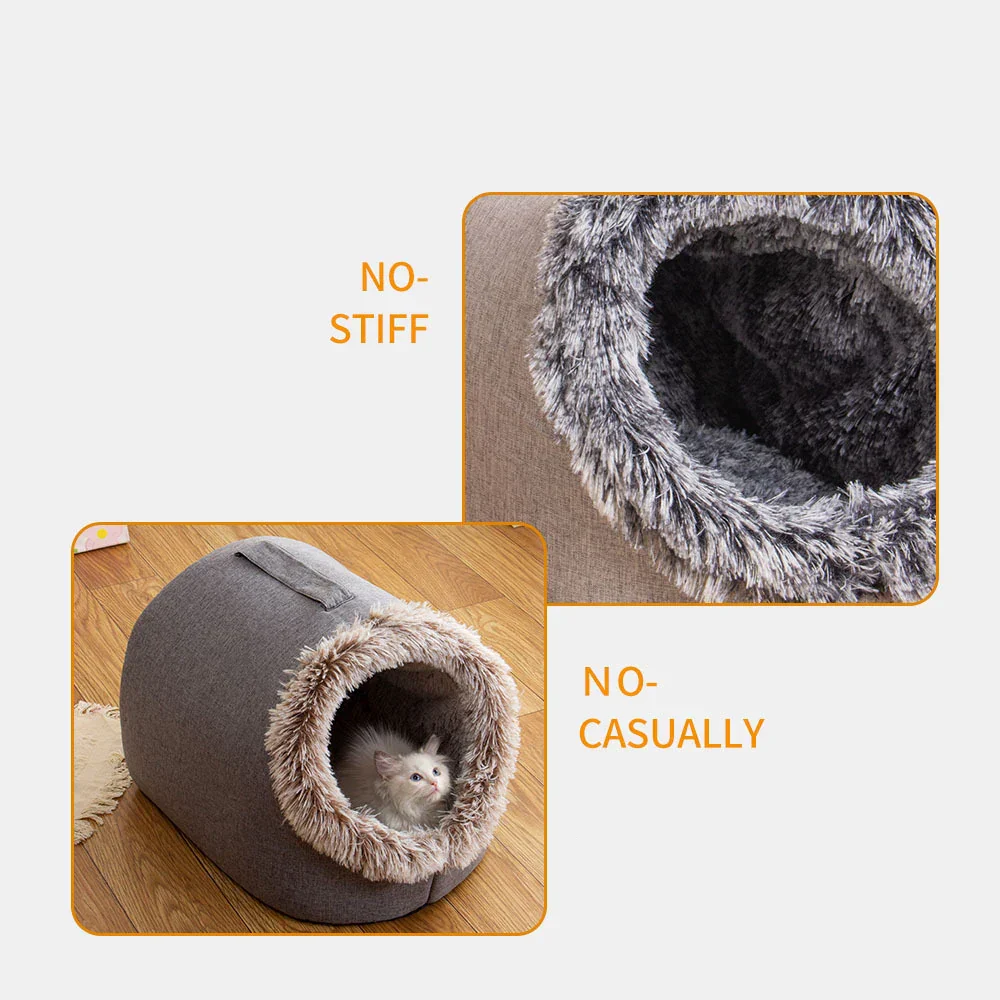 Dog Bed Self Warming Cave Pet Bed Indoor Sleeping Tent Winter 2025 Cozy Plush Nest For Small To Medium Pets - Image 6