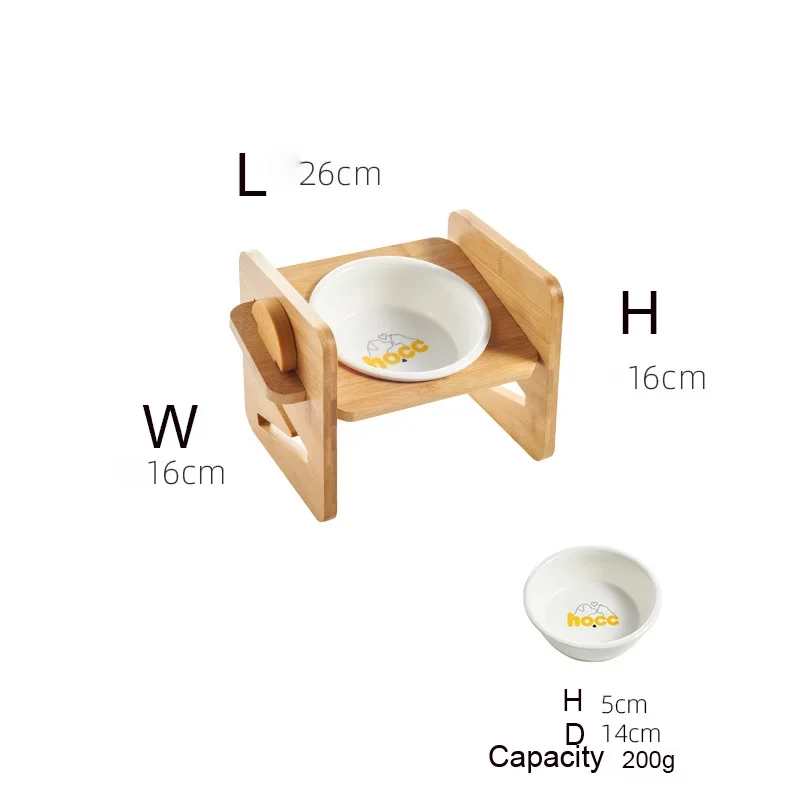 Dog Bowl Stand Adjustable Bamboo Elevated Feeder, Wooden Pet Bowl Holder Fall 2025 Ergonomic Neck Care - Image 7