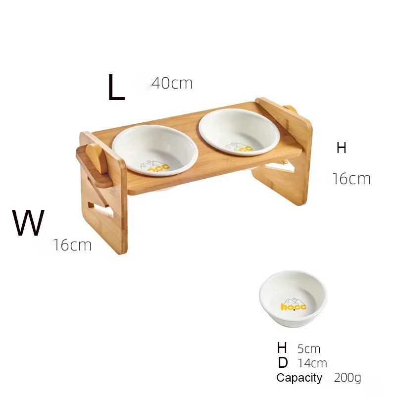 Dog Bowl Stand Adjustable Bamboo Elevated Feeder, Wooden Pet Bowl Holder Fall 2025 Ergonomic Neck Care - Image 8
