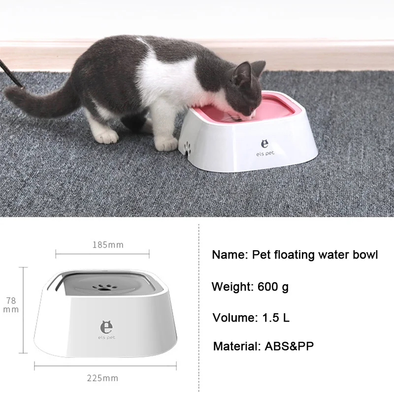Dog Drinking Water Bowl - 1.5L Non-Wetting Cat Bowl, Spill-Proof Plastic Dispenser for Pets - Image 5