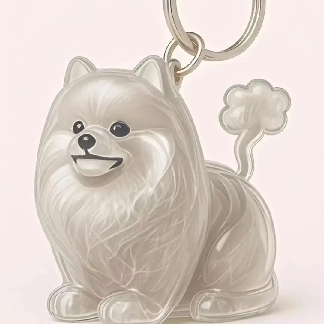 Dog Hair Keepsake Keychain Pendant Clear Resin Charm - Image 11