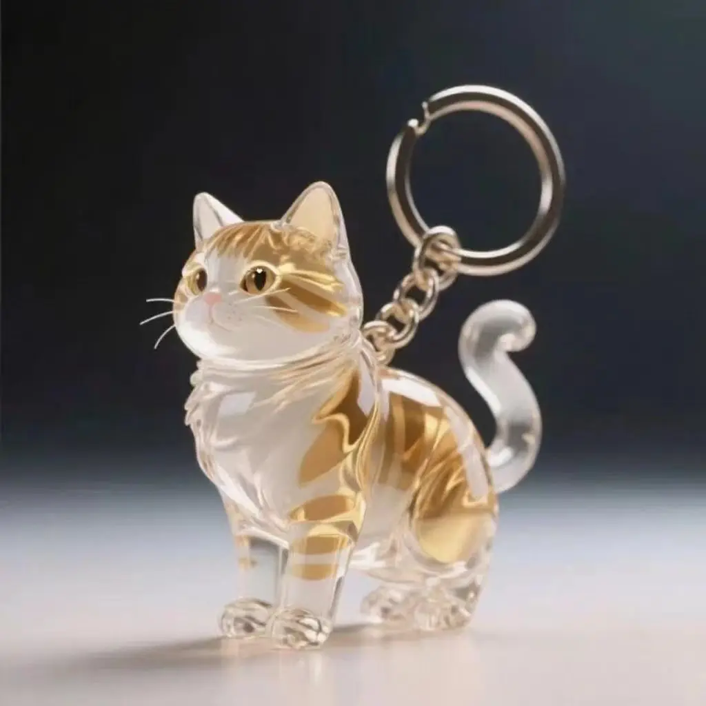 Dog Hair Keepsake Keychain Pendant Clear Resin Charm - Image 12