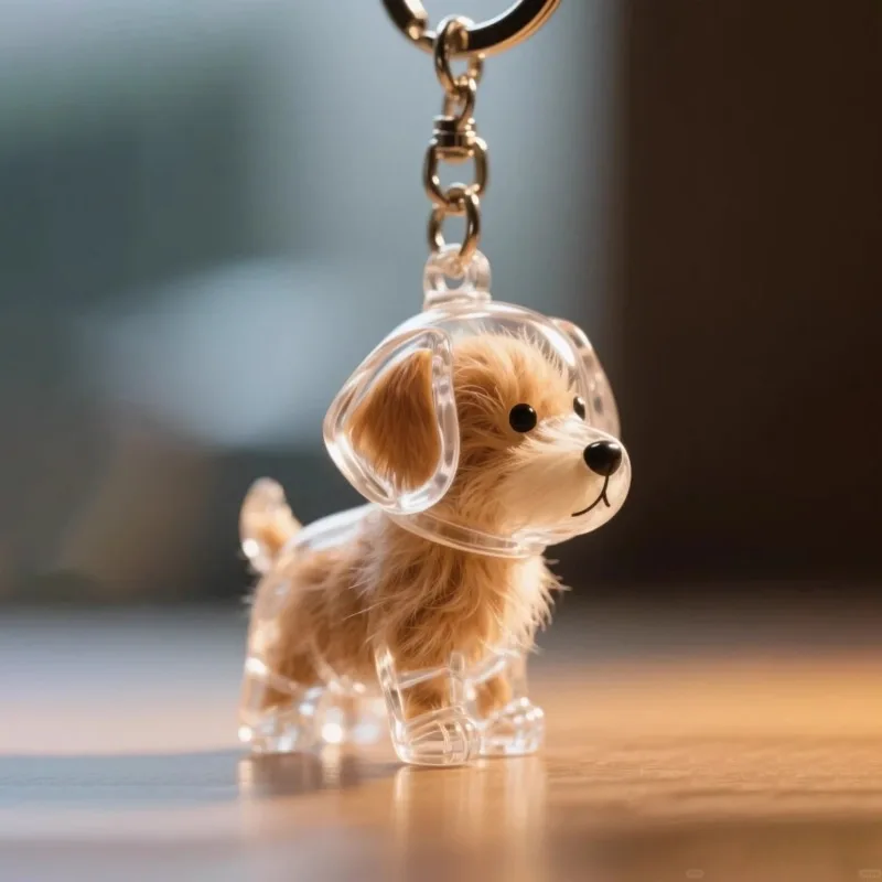 Dog Hair Keepsake Keychain Pendant Clear Resin Charm - Image 17
