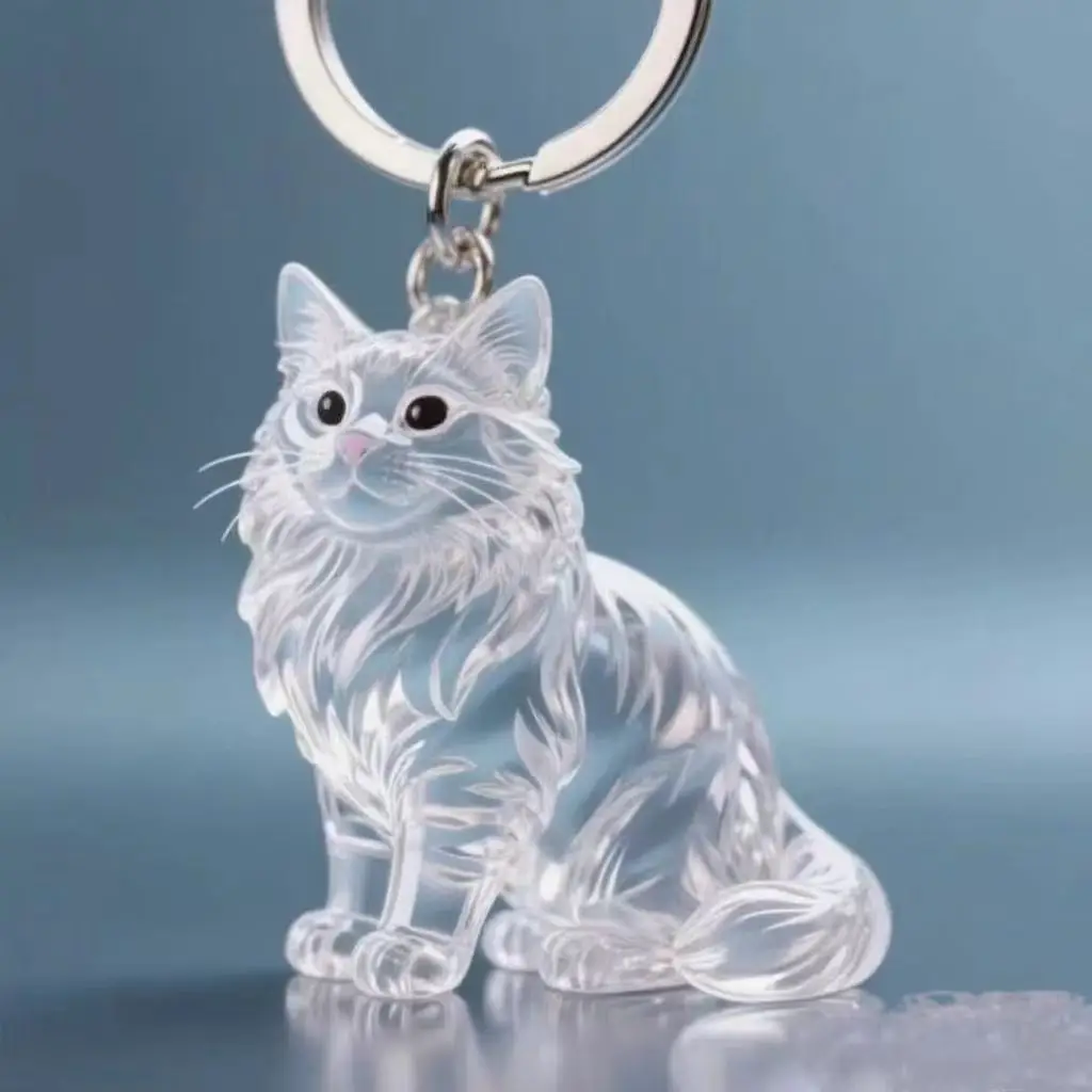 Dog Hair Keepsake Keychain Pendant Clear Resin Charm - Image 26