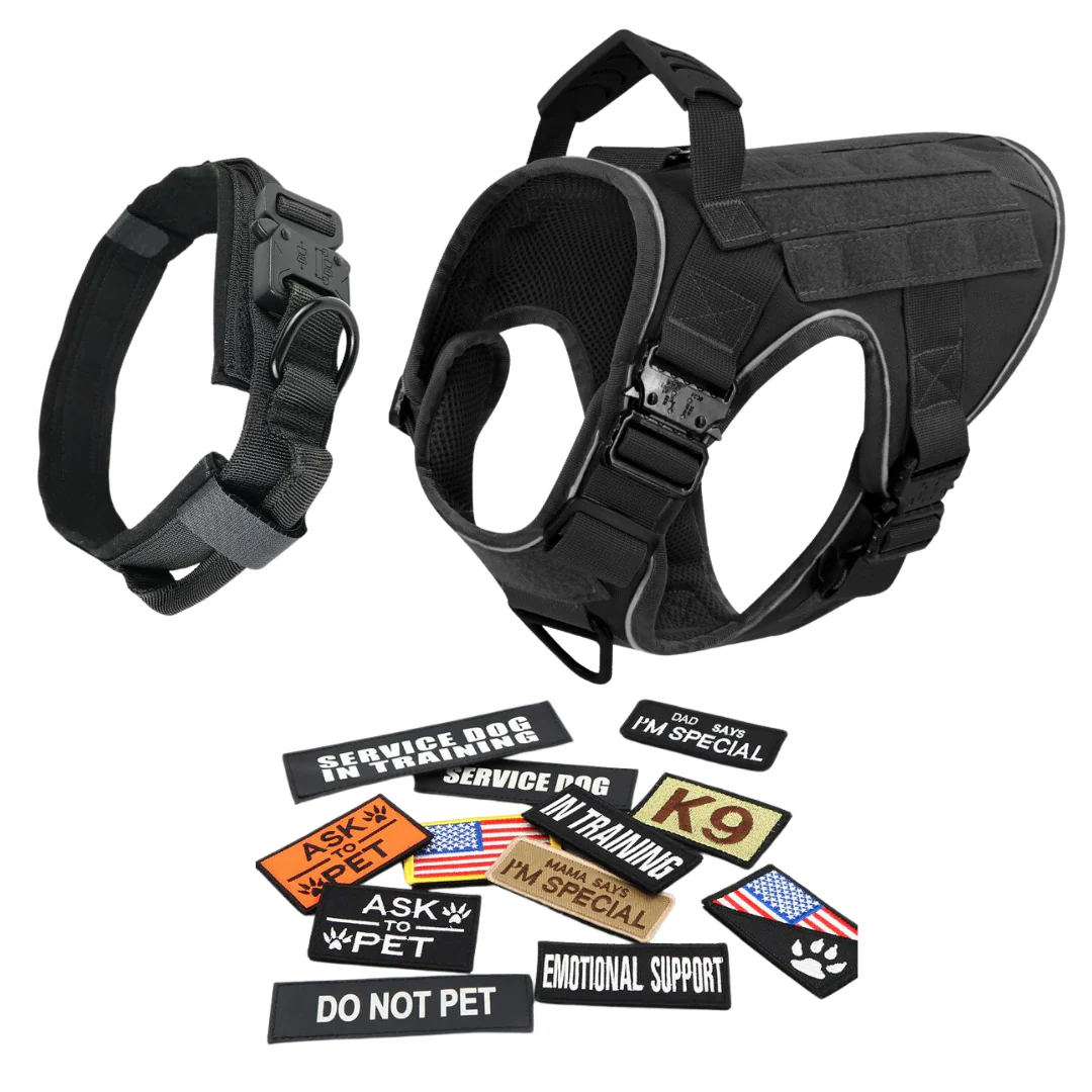 Dog Harness No-Pull Tactical Front Clip With 4 Quick-Release Buckles Reflective Strips Top Handle Fall 2025 - Image 30