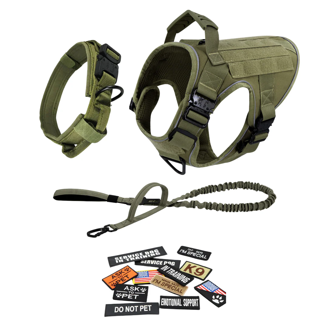 Dog Harness No-Pull Tactical Front Clip With 4 Quick-Release Buckles Reflective Strips Top Handle Fall 2025 - Image 45