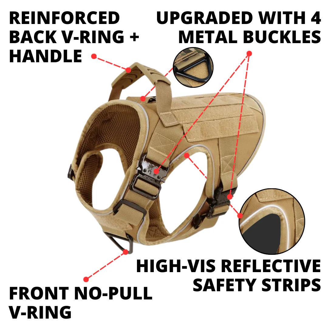 Dog Harness No-Pull Tactical Front Clip With 4 Quick-Release Buckles Reflective Strips Top Handle Fall 2025 - Image 61