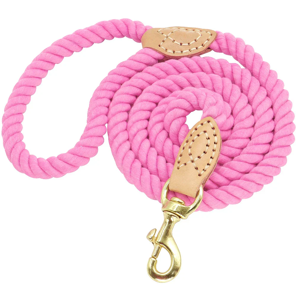 Dog Leash Rope Nylon Heavy Duty Walking Lead Hiking Training Fall 2025 Comfortable Leather Wrapped Grip - Image 14