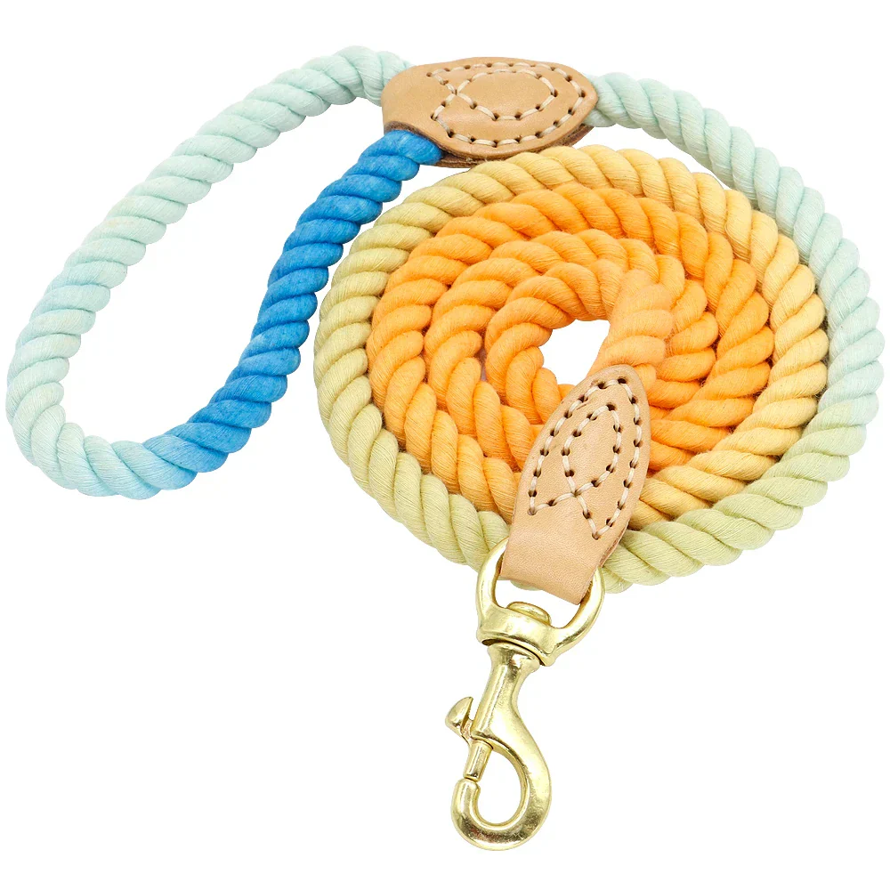 Dog Leash Rope Nylon Heavy Duty Walking Lead Hiking Training Fall 2025 Comfortable Leather Wrapped Grip - Image 9