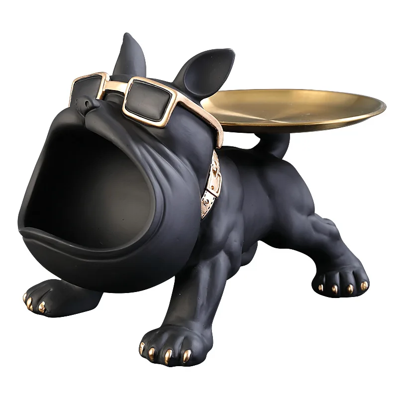 Dog Statue 30cm Bulldog Figurine Storage Box Resin Home Decor Fall 2025 Organizer Gift Idea - Image 4