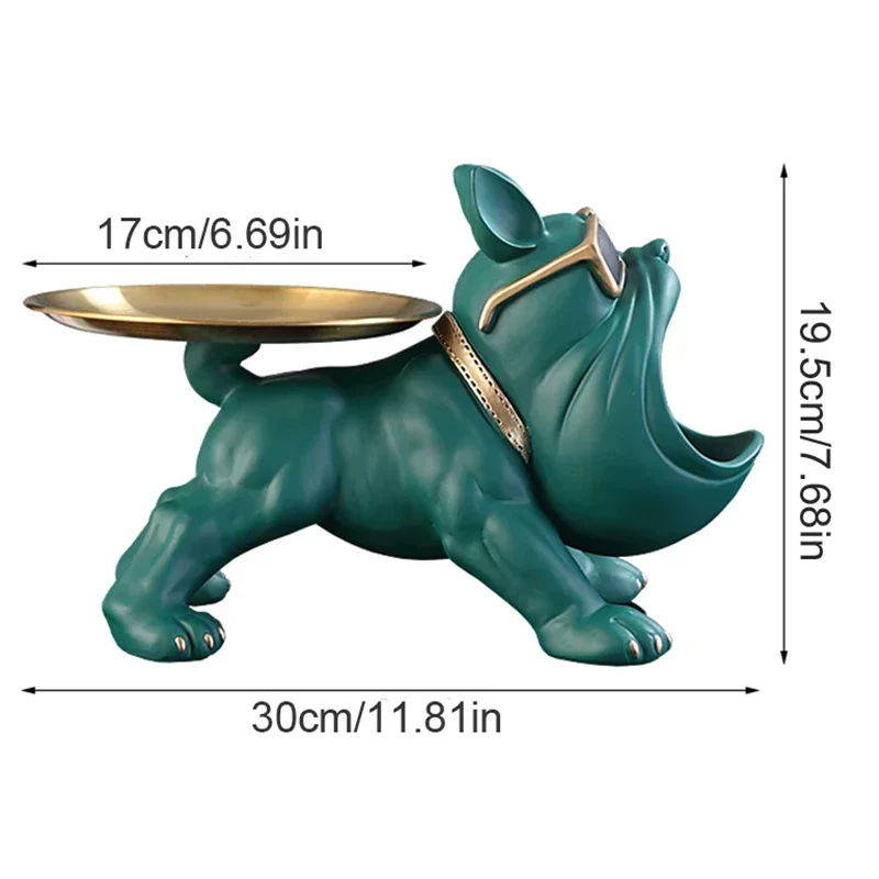 Dog Statue 30cm Bulldog Figurine Storage Box Resin Home Decor Fall 2025 Organizer Gift Idea - Image 5