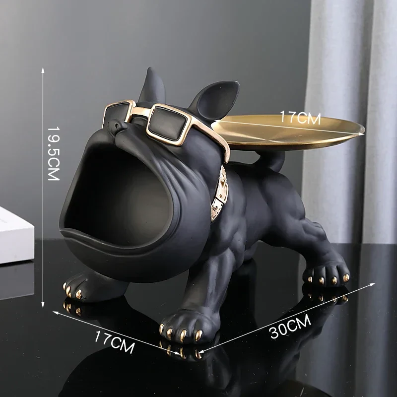 Dog Statue 30cm Bulldog Figurine Storage Box Resin Home Decor Fall 2025 Organizer Gift Idea - Image 8