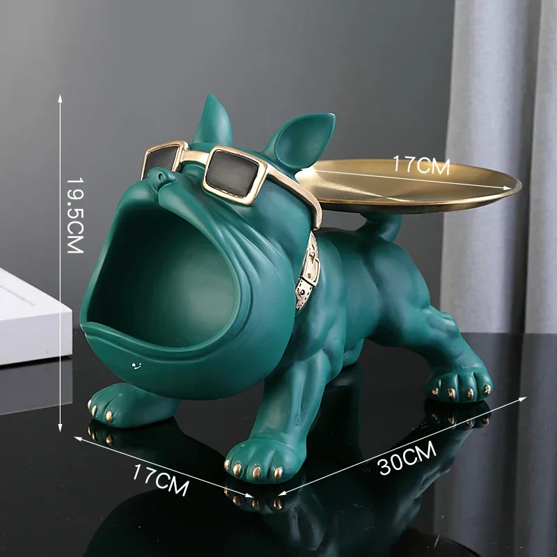 Dog Statue 30cm Bulldog Figurine Storage Box Resin Home Decor Fall 2025 Organizer Gift Idea - Image 9