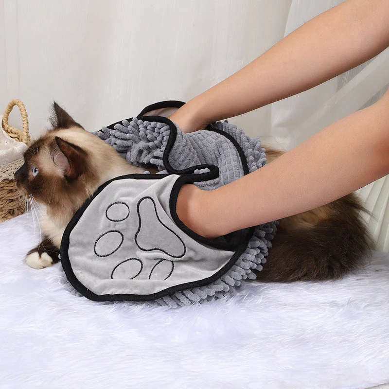 Dog Towel Wrap With Hand Pockets Quick Dry Microfiber For Pets Soft Absorbent Bath Wrap Fall 2025 Cozy Gift - Image 4