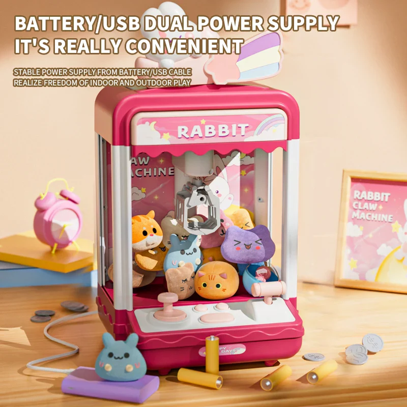Doll Claw Machine with Lights & Music - Fun Toy for Parties, Dual Power Mode, Drawer Design - Image 11