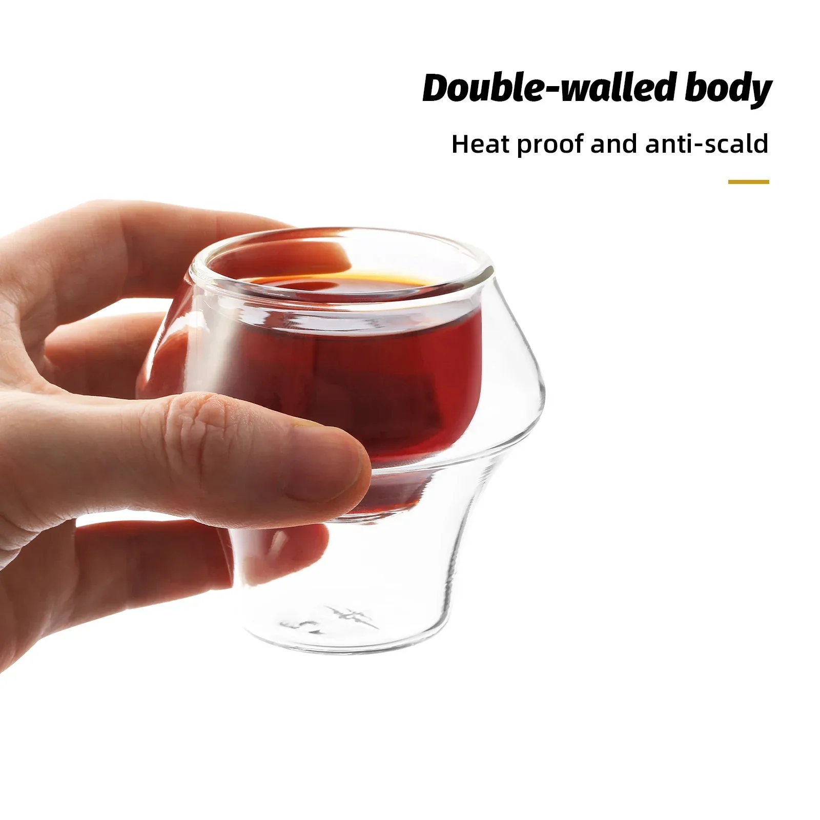 Double Wall Glass Espresso Cup Anti Scald Reusable Tea Mug Shot Glass, TikTok Viral Fall 2025 Artful Serving - Image 2