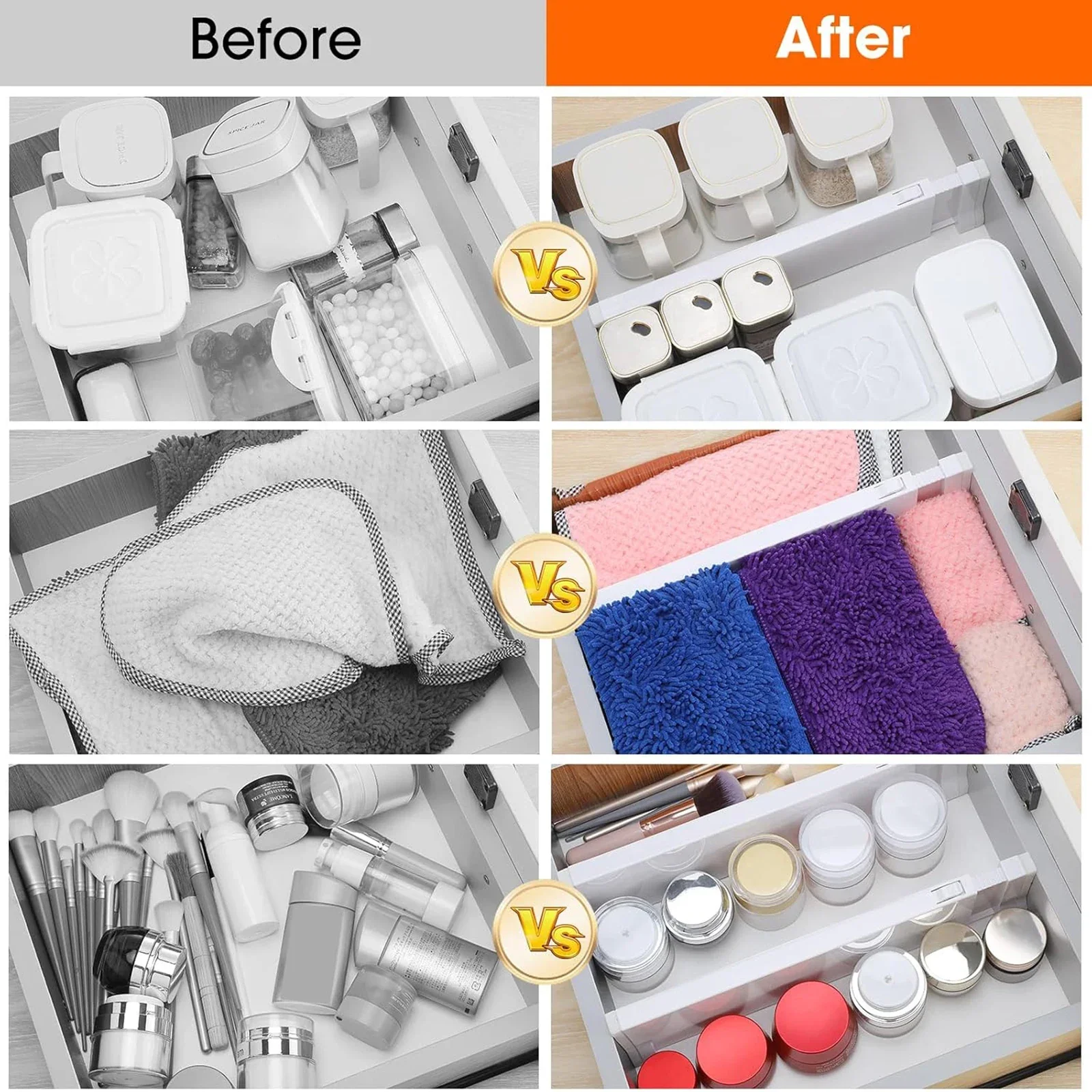 Drawer Dividers Adjustable Expandable Drawer Organizers Back To School 2025 Space Saving Dresser Storage - Image 5