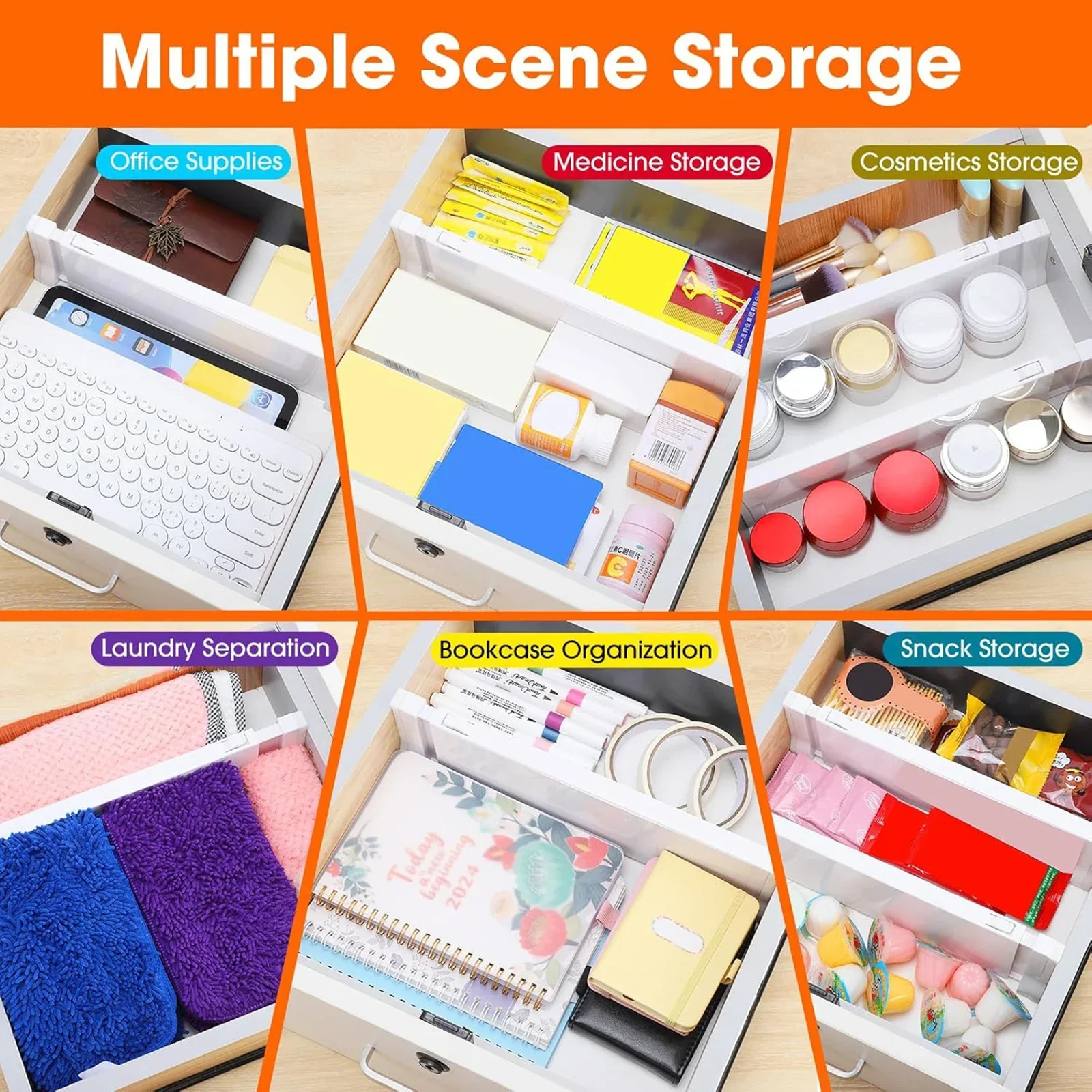 Drawer Dividers Adjustable Expandable Drawer Organizers Back To School 2025 Space Saving Dresser Storage - Image 6