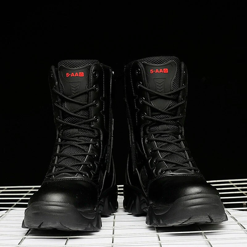 Durable Classic Men's Tactical Boots - High Ankle, Suede Mesh - Image 2