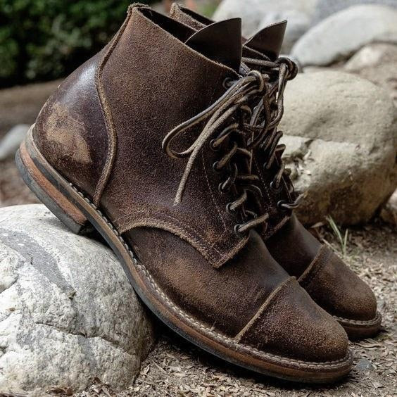 Durable Men Leather Boots - Lace-Up, Full-Grain, Work - Image 4