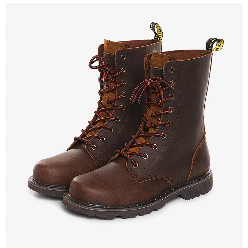 Durable Men Motorcycle Boots - High Lace Up, Leather - Image 5