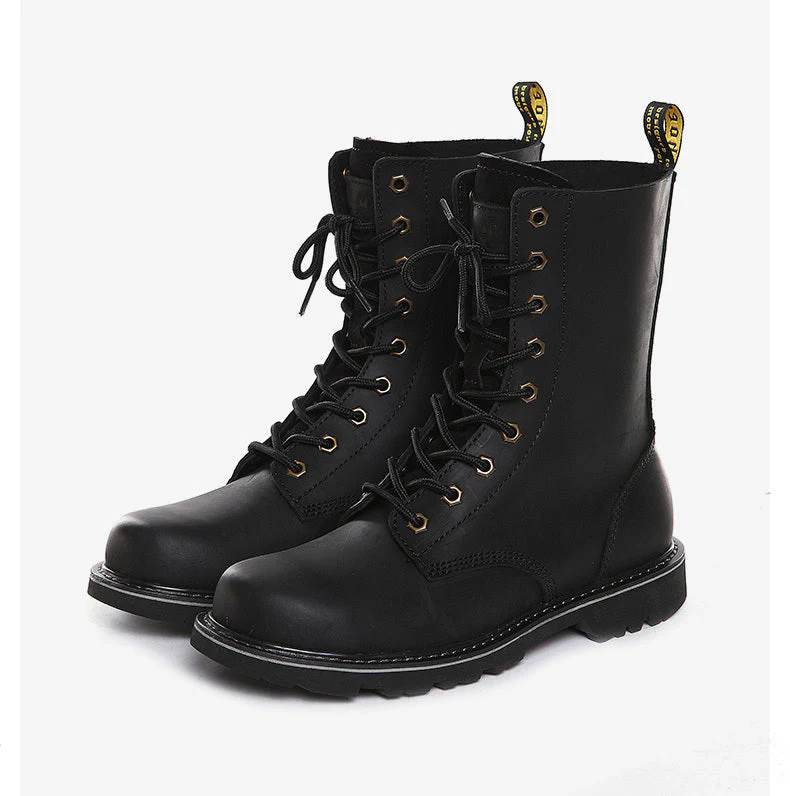 Durable Men Motorcycle Boots - High Lace Up, Leather - Image 8