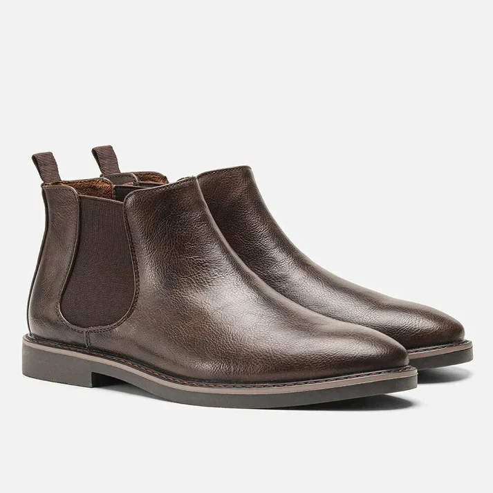 Durable Men's Chelsea Boots - Ankle Pull On, Leather - Image 3