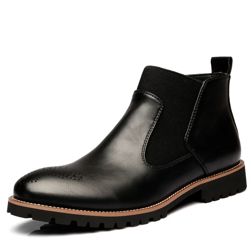 Durable Men's Chelsea Boots - Brogue Ankle, Citywear - Image 3