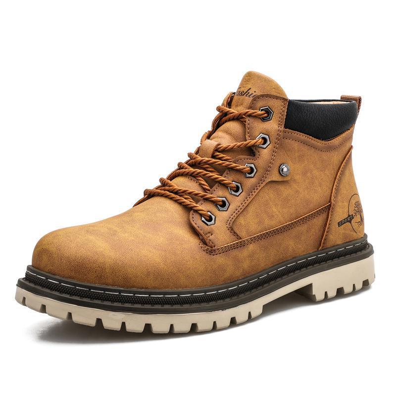 Durable Men's High Top Boots - Ankle Cut, Leather, Casual - Image 3