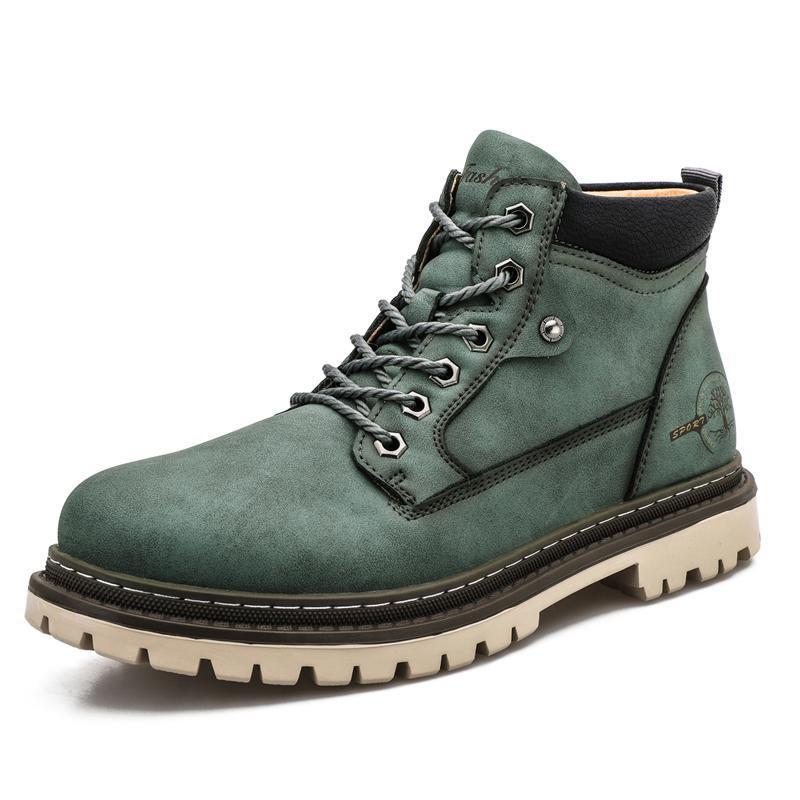 Durable Men's High Top Boots - Ankle Cut, Leather, Casual - Image 4