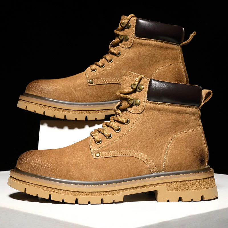 Durable Men's Hiking Boots - Suede Workwear For Fall - Image 2