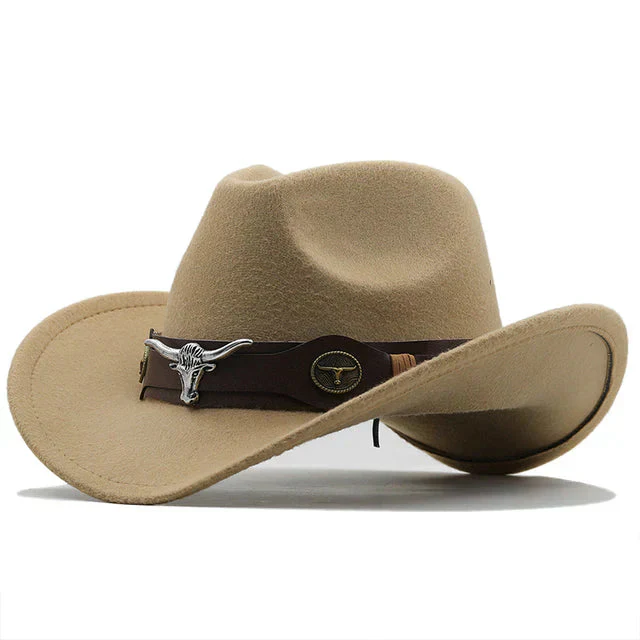 Durable men’s western felt hat – unique bull buckle band, high-quality felt, for outdoor adventures - Image 10