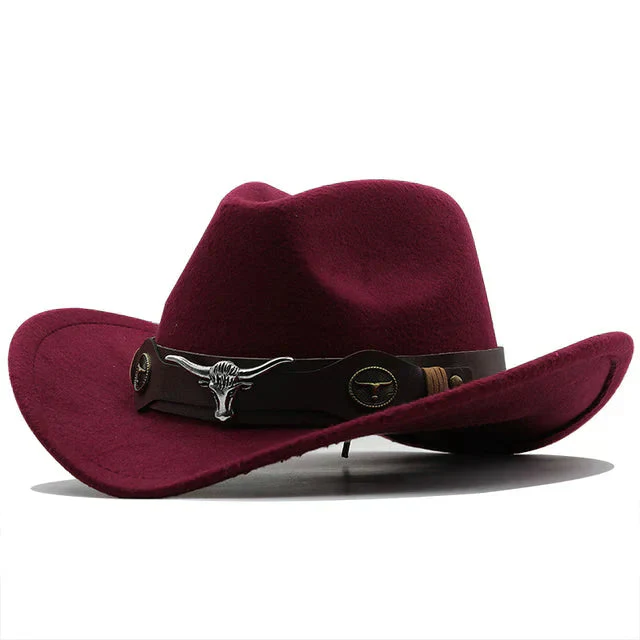 Durable men’s western felt hat – unique bull buckle band, high-quality felt, for outdoor adventures - Image 12