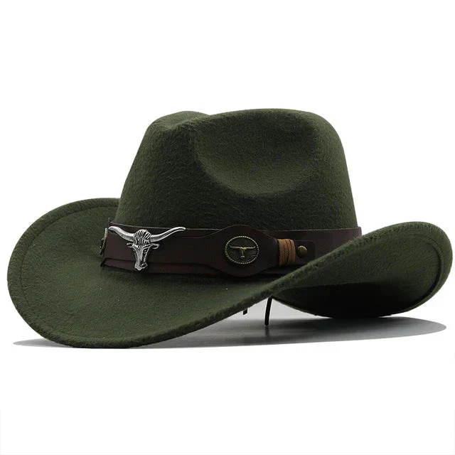 Durable men’s western felt hat – unique bull buckle band, high-quality felt, for outdoor adventures - Image 6