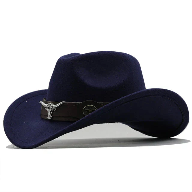Durable men’s western felt hat – unique bull buckle band, high-quality felt, for outdoor adventures - Image 7