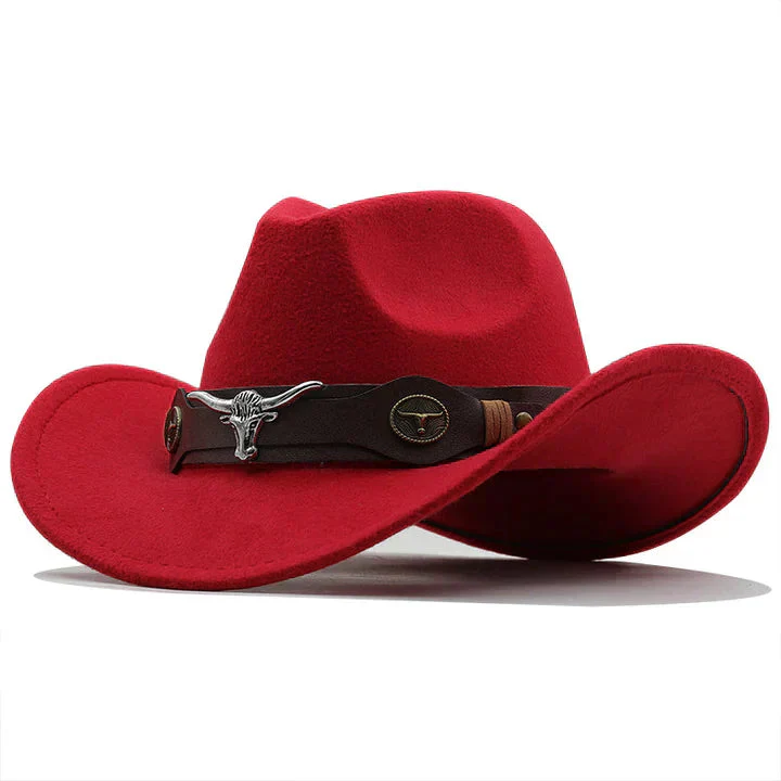 Durable men’s western felt hat – unique bull buckle band, high-quality felt, for outdoor adventures - Image 8