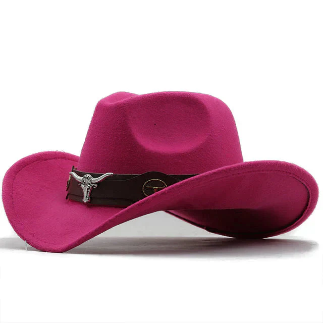 Durable men’s western felt hat – unique bull buckle band, high-quality felt, for outdoor adventures - Image 9