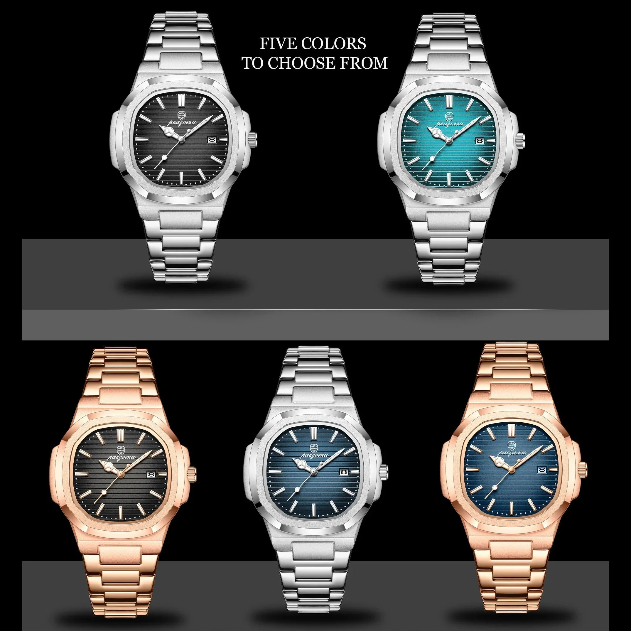 Durable men's stainless steel watch – classic design, waterproof, for everyday wear - Image 4