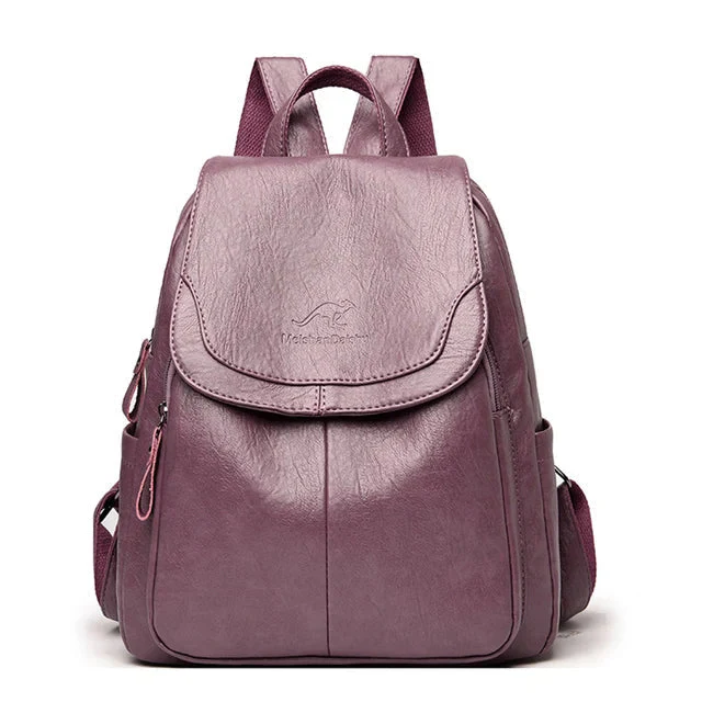Durable women's leather backpack – structured design, premium quality, for work and daily use - Image 10