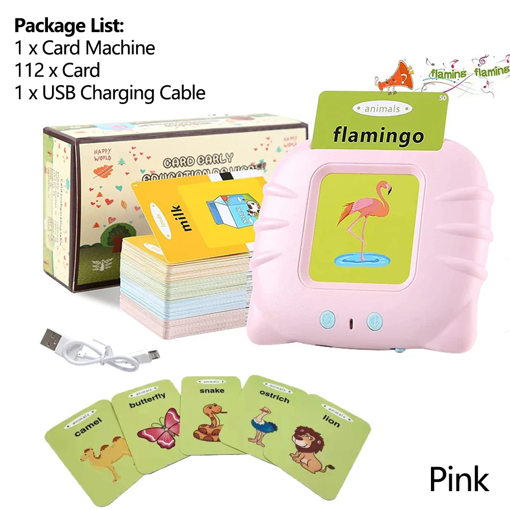 Talking Flashcards Learning Machine for Kids - Educational Audio Book Toy for Preschool Ages 2-6, USB Rechargeable, Eye-Friendly Design - Image 6