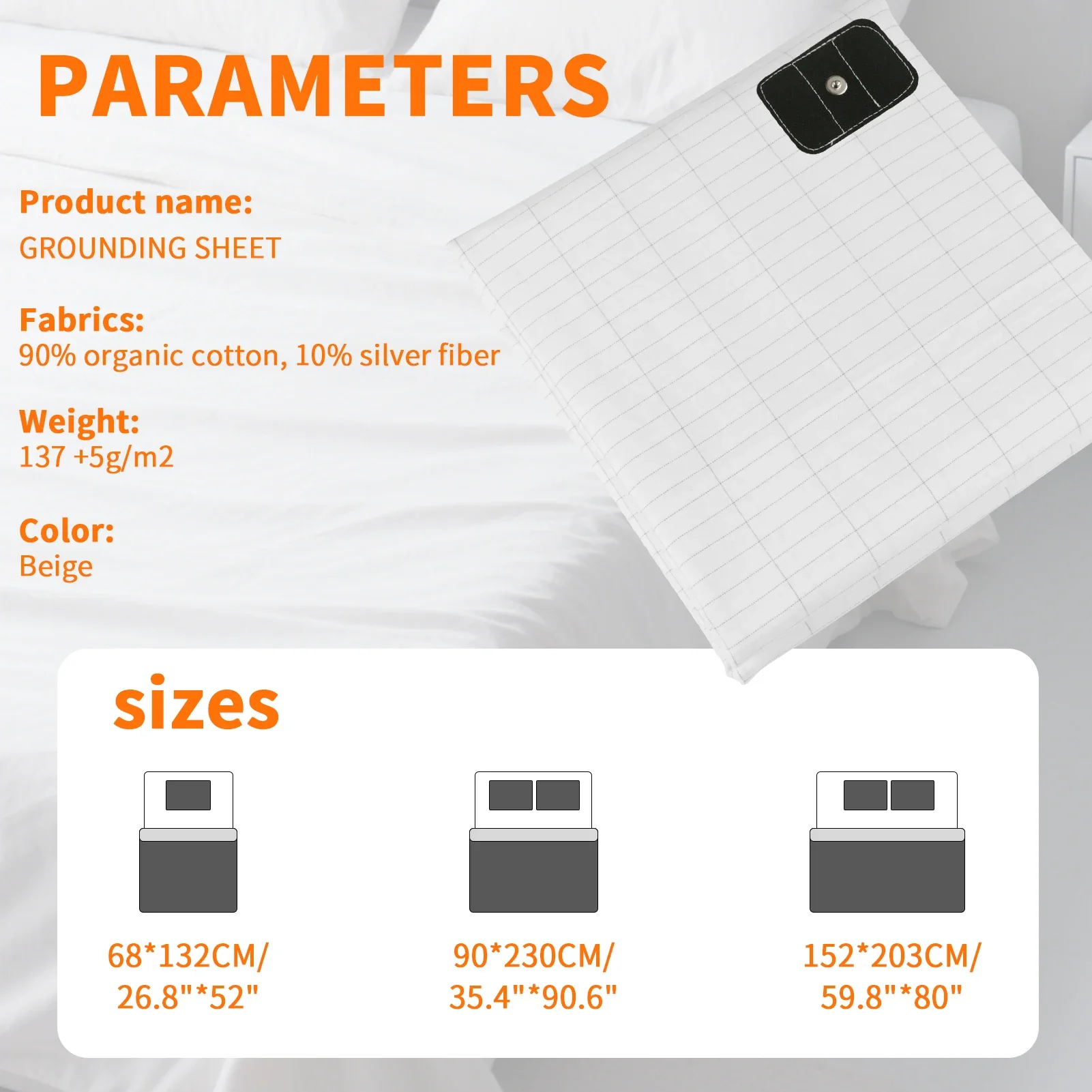 Earthing Grounding Bed Sheet 95 Cotton 5 Silver Fiber - Image 12