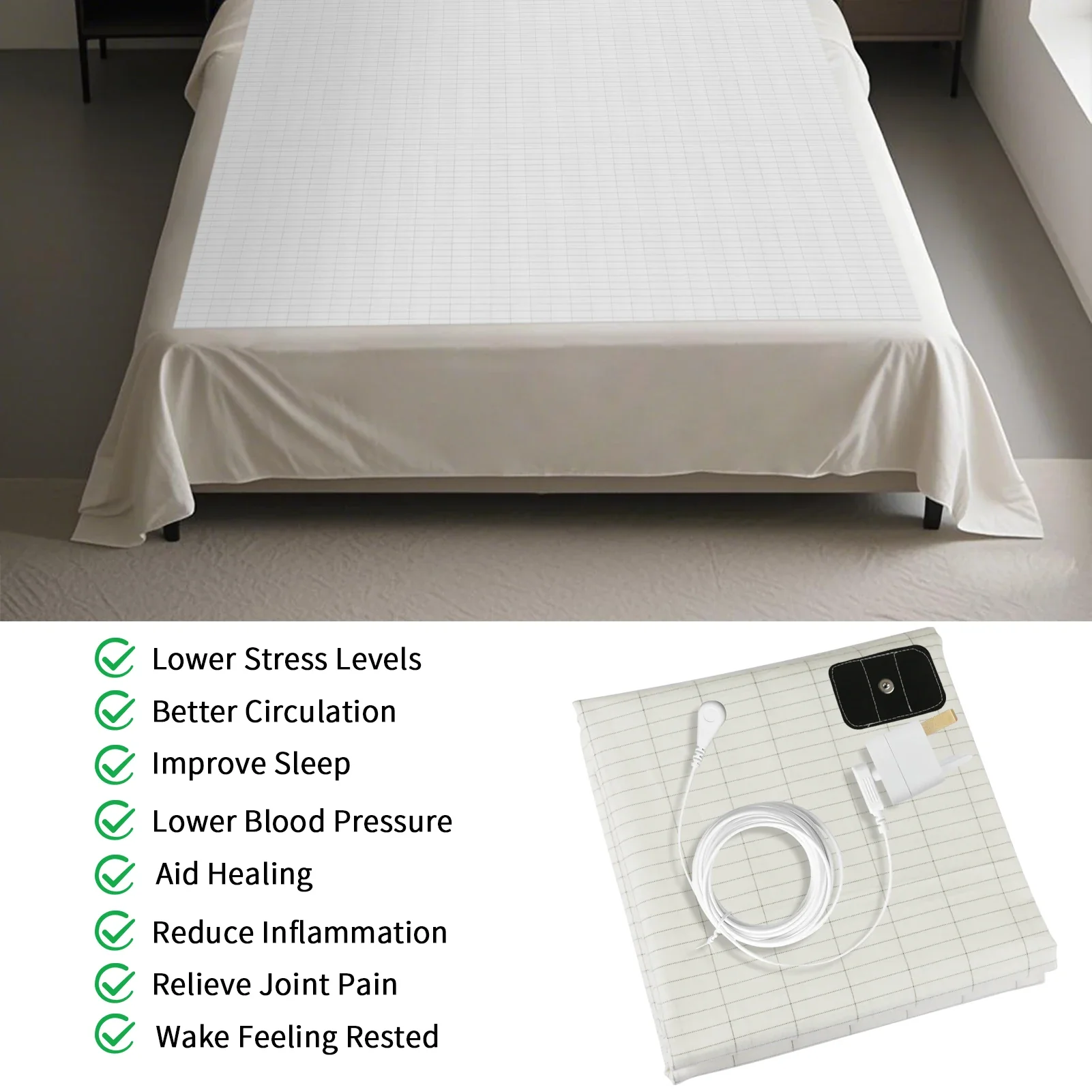 Earthing Grounding Bed Sheet 95 Cotton 5 Silver Fiber - Image 13