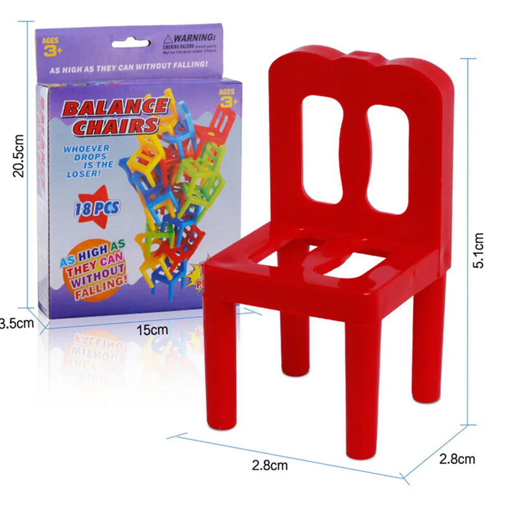 Educational Balance Chairs Game for Kids - Colorful 18-Piece Toy Set, Eco-Friendly ABS Plastic, Fun Learning Activity - Image 6