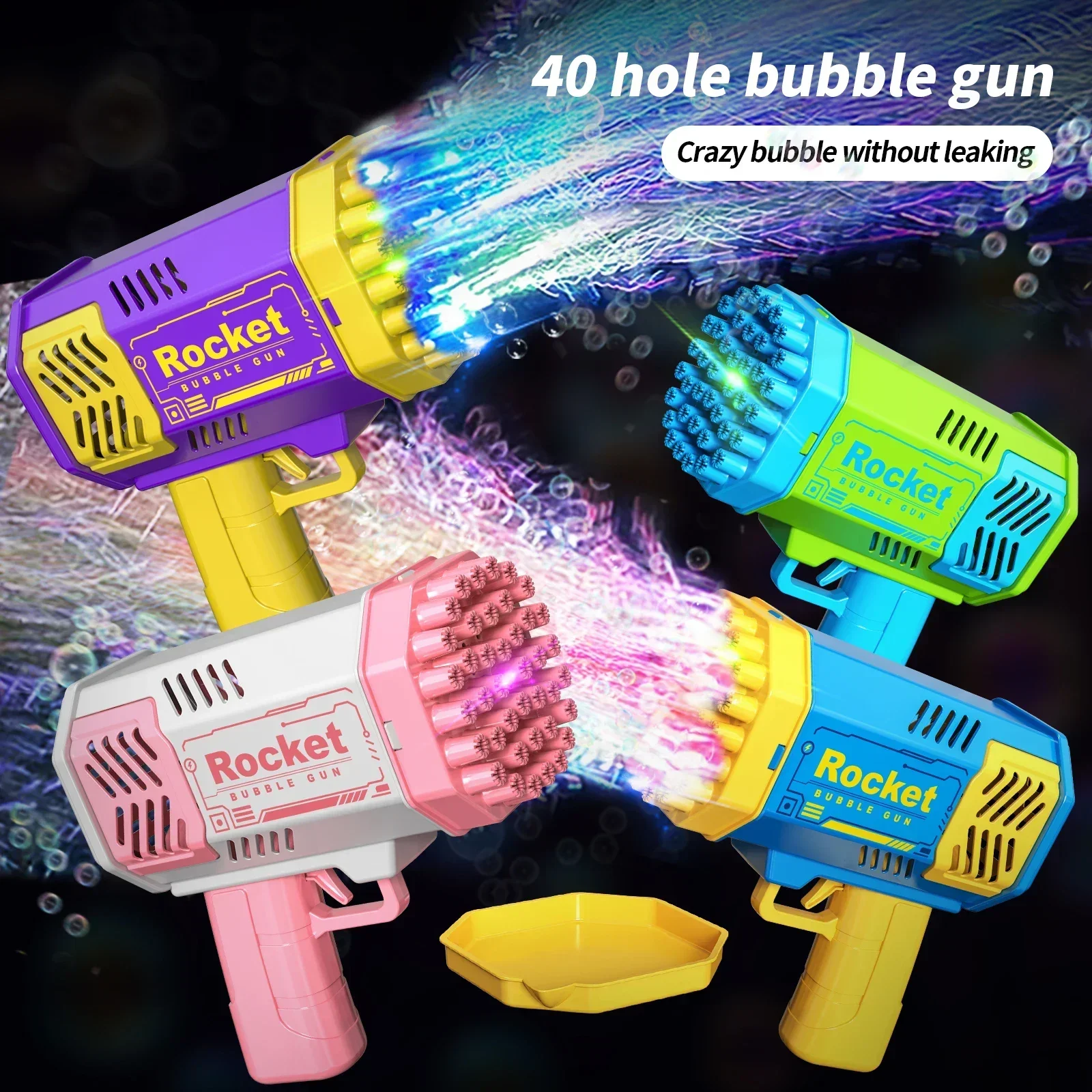 Electric 40-Hole Bubble Blaster Toy - Handheld Outdoor Fun for Kids, No Batteries or Bubble Solution Needed - Image 2